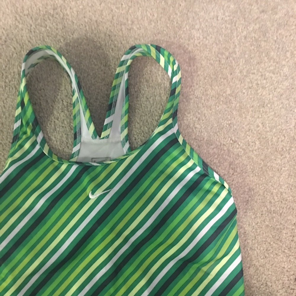 Nike Green Striped Racerback Tank